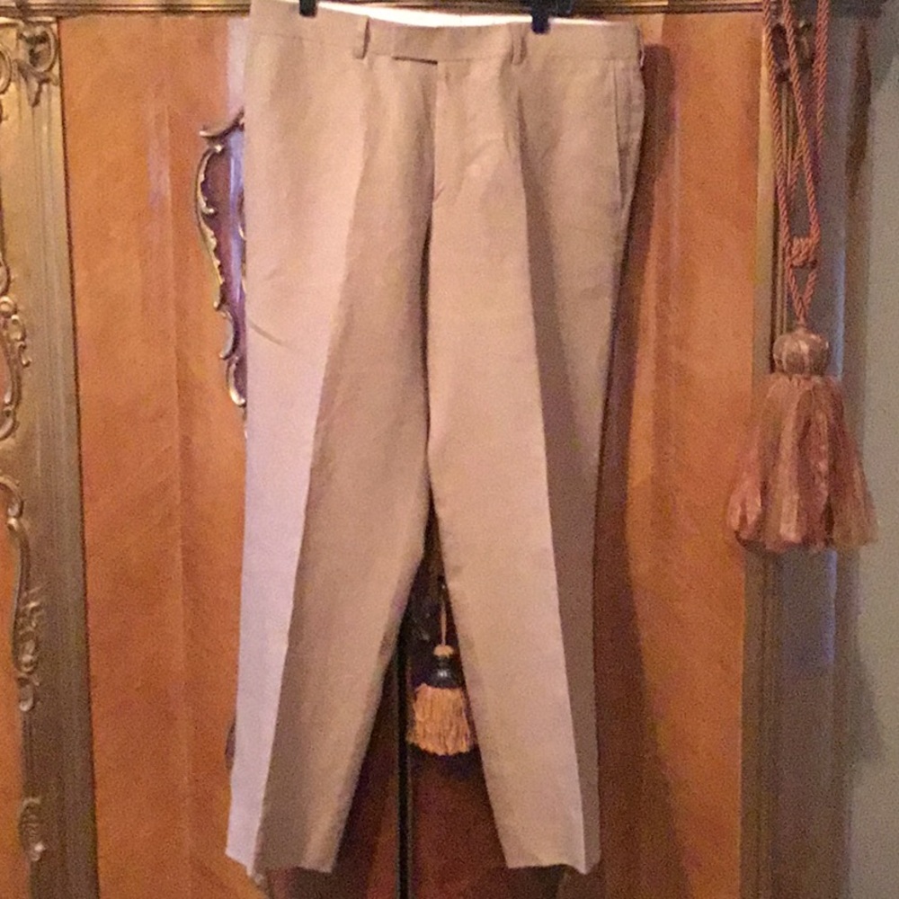 Hugo Boss Tan Linen Pants